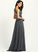 Neckline Length Embellishment Sequins Ruffle Halter Fabric A-Line Beading Silhouette Floor-Length Itzel Bridesmaid Dresses