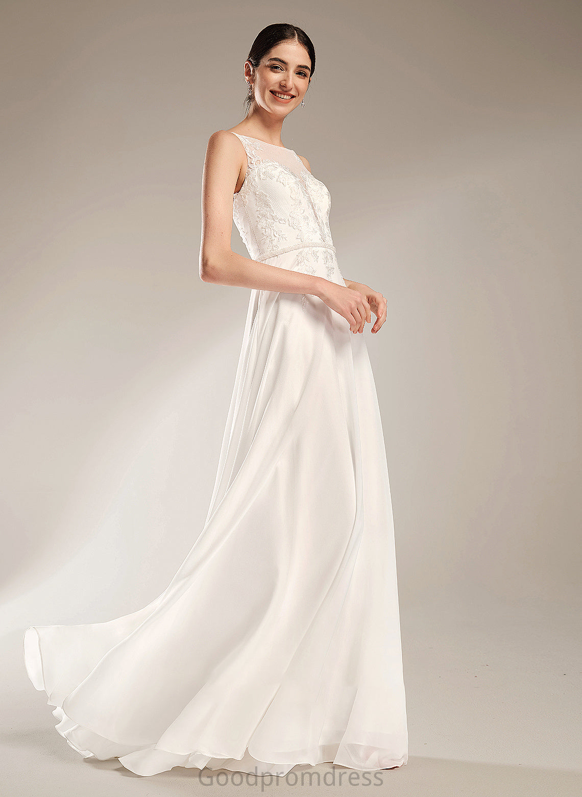 Zara Train Wedding Dress A-Line With Sweep Lace Sequins Illusion Wedding Dresses
