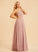 Neckline V-neck Ruffle A-Line Floor-Length Silhouette Embellishment Length Fabric Teresa Natural Waist V-Neck Bridesmaid Dresses