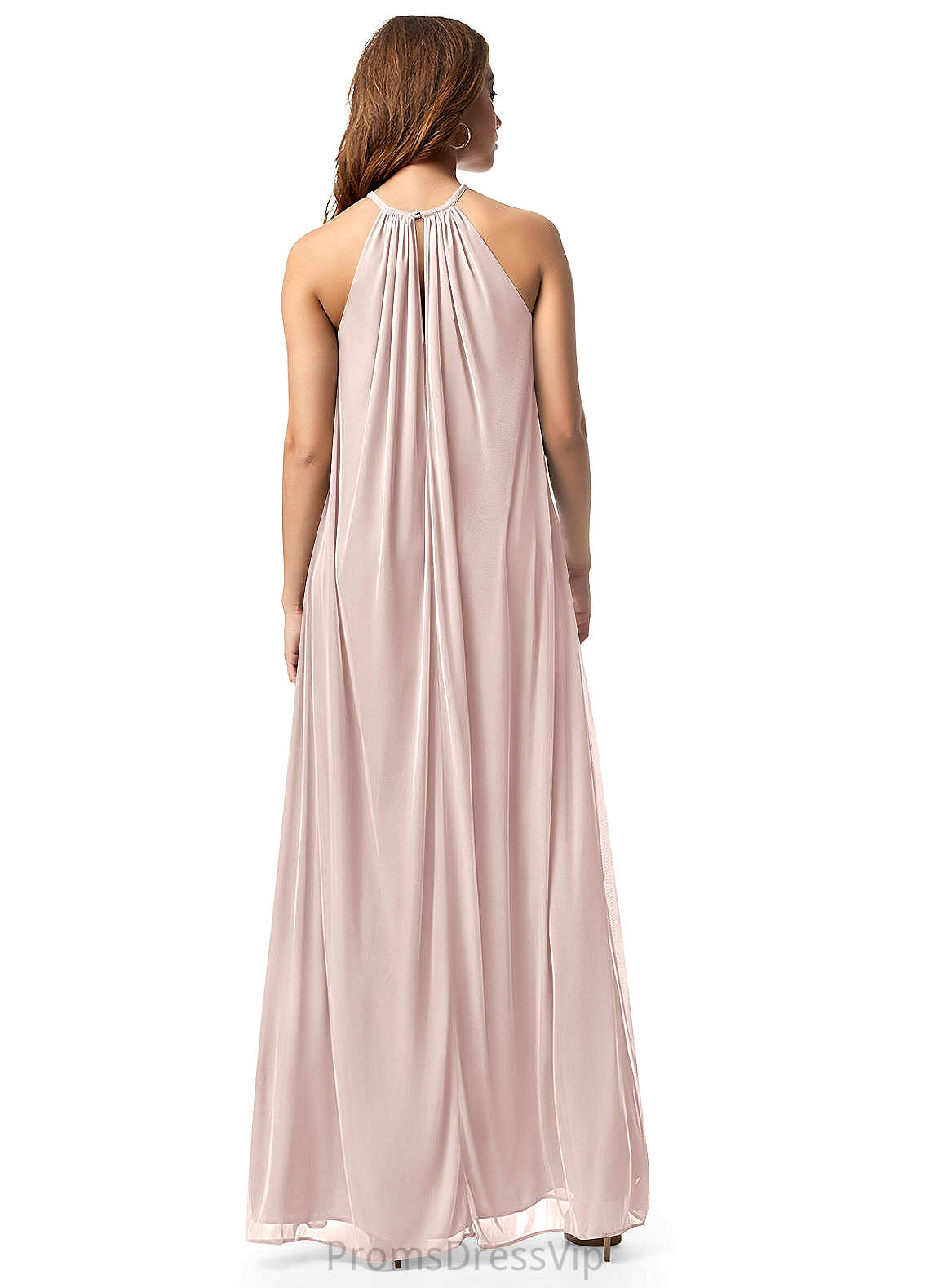 Livia A-Line/Princess Sleeveless Floor Length Natural Waist Spaghetti Staps Bridesmaid Dresses