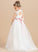 Scoop With Neck - Ball-Gown/Princess Sleeveless Dress Tulle/Lace Girl Flower NOT (Petticoat included) Aniya Floor-length Sash/Beading/Appliques/Bow(s) Flower Girl Dresses