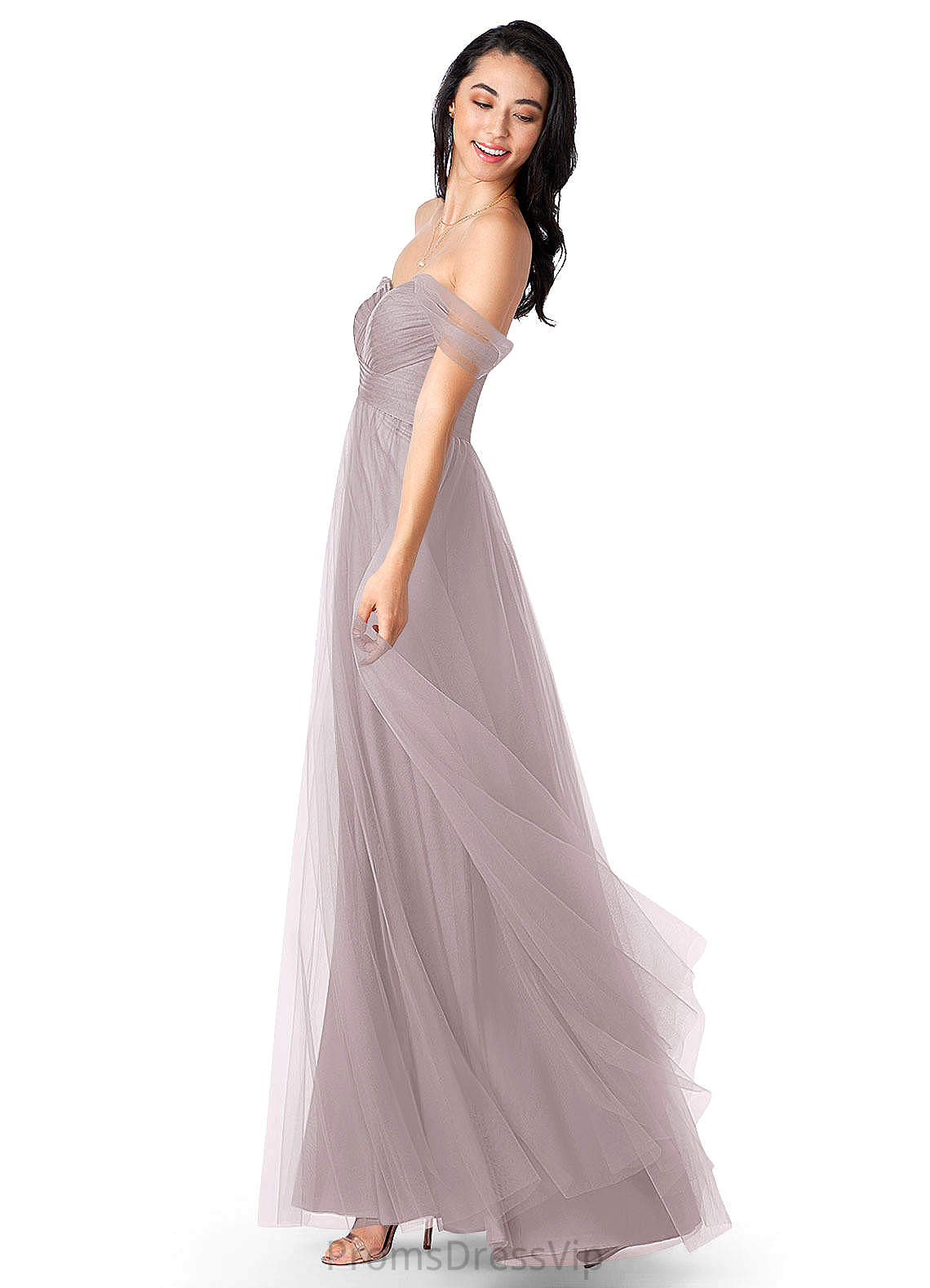 Rose A-Line/Princess Natural Waist Short Sleeves V-Neck Floor Length Bridesmaid Dresses