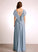 Floor-Length V-neck Fabric Neckline Silhouette A-Line Embellishment Ruffle Length Abby Knee Length Sleeveless Bridesmaid Dresses