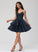 Lace Homecoming Dresses Michaela Homecoming Dress V-neck A-Line With Satin Short/Mini