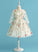 Girl Flower Scoop Dress Knee-length Flower Girl Dresses Ball-Gown/Princess Neck Long Sleeves Kaylen - Lace