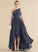 A-Line Asymmetrical Fabric One-Shoulder Silhouette Length Neckline CascadingRuffles Embellishment Sophronia Floor Length Sleeveless Bridesmaid Dresses
