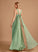Length Embellishment V-neck A-Line Floor-Length Ruffle Neckline Silhouette Fabric Jillian Bridesmaid Dresses