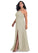 Michaela V-Neck Floor Length Natural Waist A-Line/Princess Short Sleeves Bridesmaid Dresses