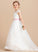 Scoop With Neck - Ball-Gown/Princess Sleeveless Dress Tulle/Lace Girl Flower NOT (Petticoat included) Aniya Floor-length Sash/Beading/Appliques/Bow(s) Flower Girl Dresses