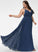 Front A-Line Floor-Length Prom Dresses With Split Shayla V-neck