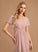 Silhouette A-Line Embellishment Length Neckline V-neck Ruffle Floor-Length Fabric Eleanor Sleeveless A-Line/Princess Bridesmaid Dresses