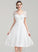 Wedding Dresses Dress V-neck Satin Wedding Knee-Length A-Line Destiney