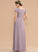 Pockets CascadingRuffles Embellishment Length Silhouette Fabric V-neck Neckline A-Line Floor-Length Camilla Sleeveless Bridesmaid Dresses