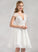 Lace Wedding Tulle V-neck Beading Yasmine Sequins Knee-Length Lace Appliques A-Line Dress Wedding Dresses With