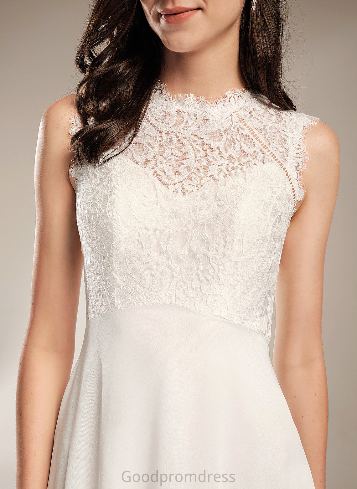 Wedding A-Line Scoop Dress With Lucille Floor-Length Neck Wedding Dresses Lace