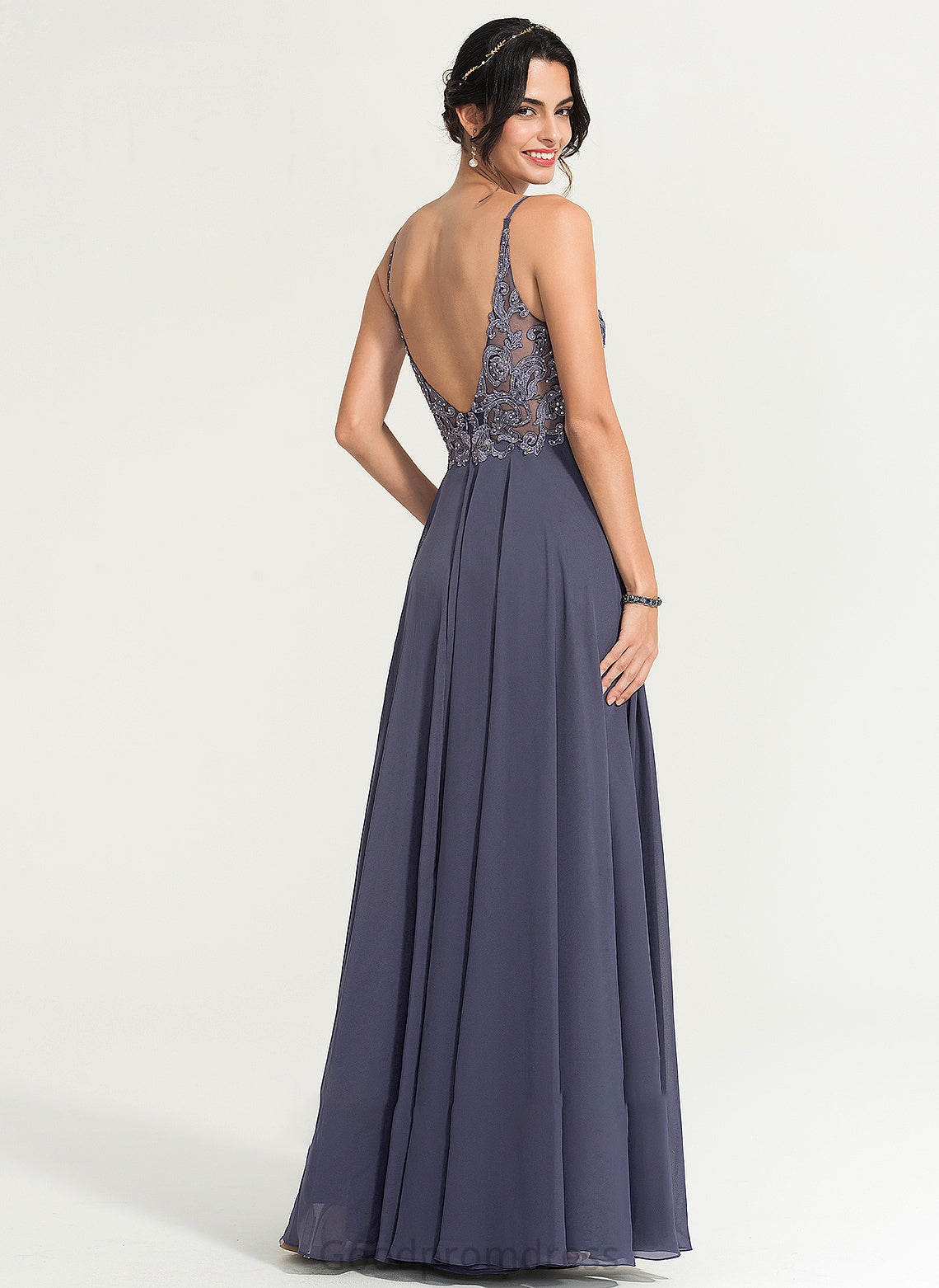 With Chiffon Olympia V-neck Prom Dresses A-Line Floor-Length Sequins Beading