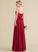 Floor-Length Neckline Fabric V-neck Bow(s) Embellishment A-Line Length Silhouette Gabrielle Sleeveless Natural Waist Bridesmaid Dresses