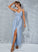 With Front A-Line Split Neck Adalynn Cowl Ankle-Length Prom Dresses