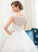 With Train Wedding Dresses Organza Wedding Neck Sweep Keyla Dress Lace Sequins Beading Ball-Gown/Princess Scoop