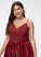 Satin Sequins V-neck Short/Mini A-Line Prom Dresses Ansley Beading With