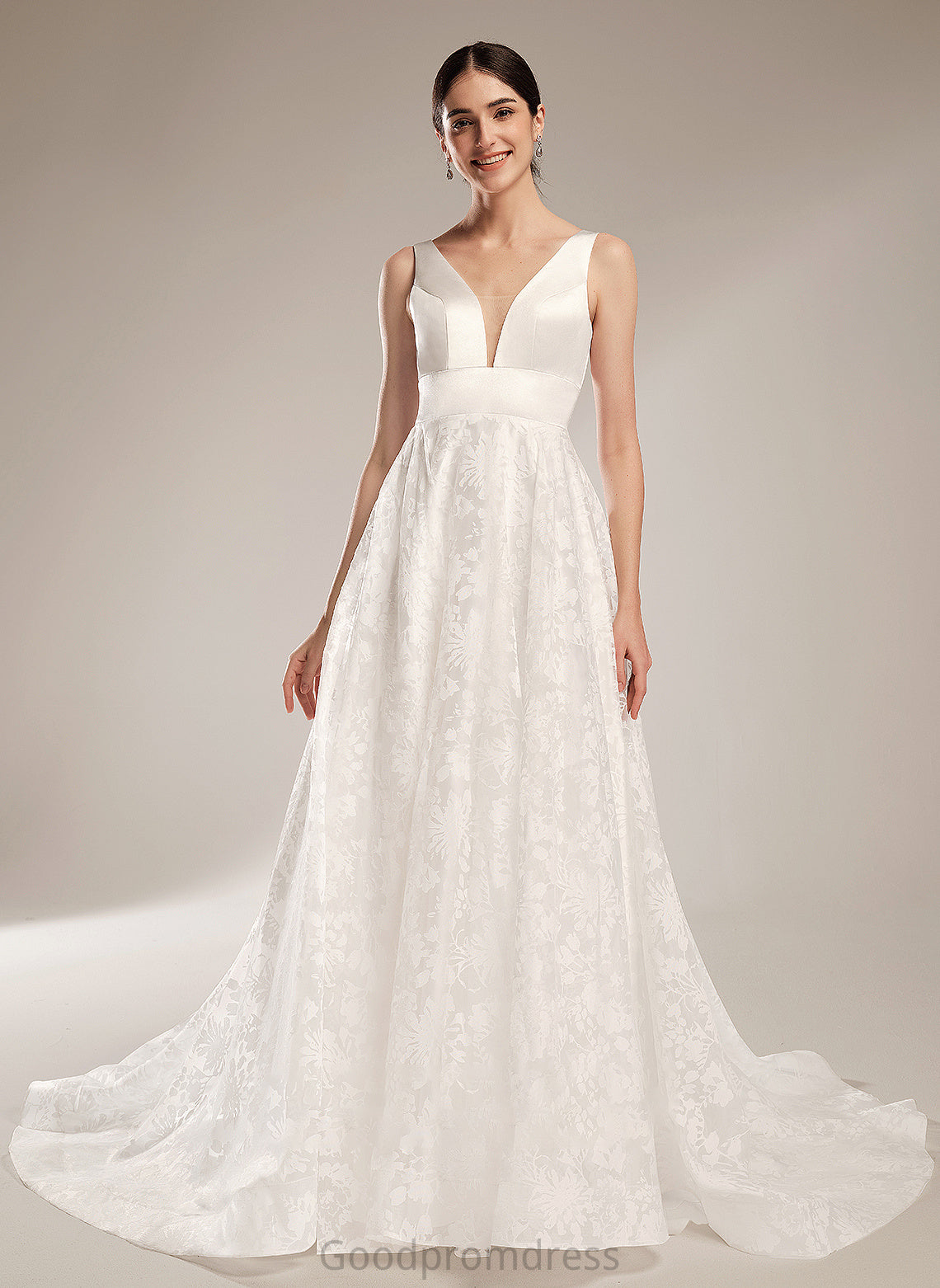 V-neck Wedding Dresses Ball-Gown/Princess Wedding Train Chapel Alissa Dress