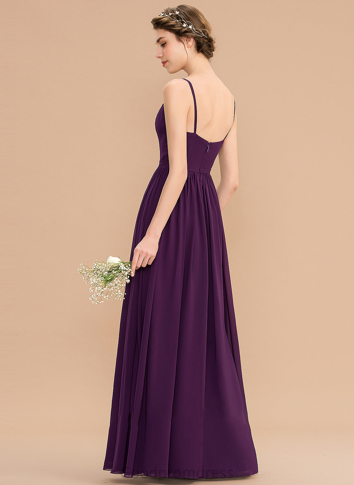 Embellishment Beading Fabric Neckline Floor-Length Silhouette Pockets A-Line V-neck Length SplitFront Sequins Bridesmaid Dresses